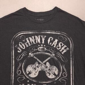 Johnny Cash Band Crew Neck Short Sleeve Graphic Shirt Mens Size XL Black